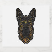 German Shepherd Design German Shepherd Gifts Dog O Schaumweinetikett (Einzelnes Label)