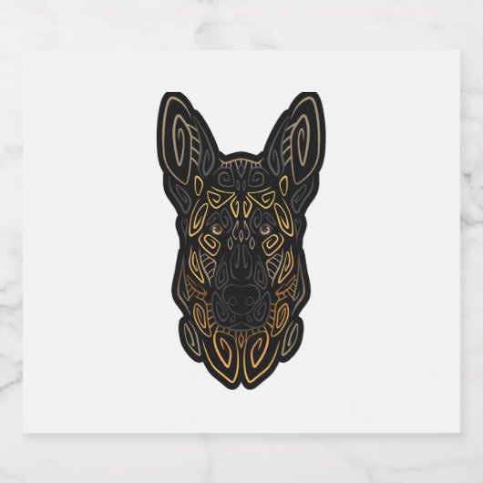 German Shepherd Design German Shepherd Gifts Dog O Schaumweinetikett (Einzelnes Label)