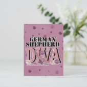 German Shepherd DIVA Postkarte (Stehend Vorderseite)