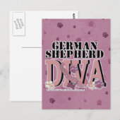 German Shepherd DIVA Postkarte (Vorne/Hinten)