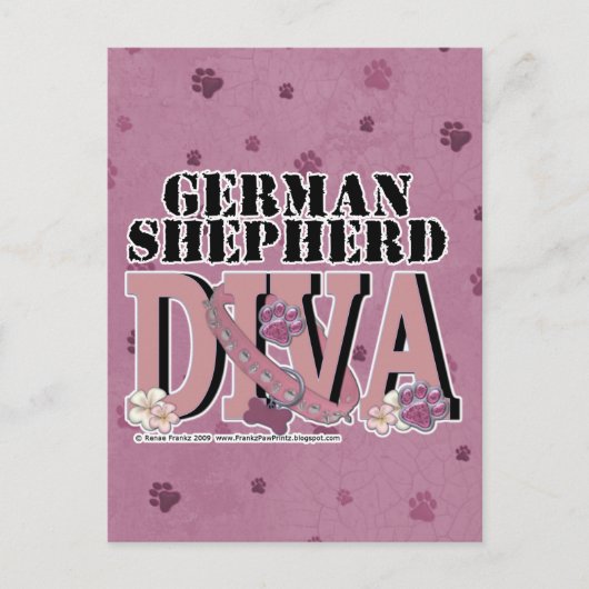 German Shepherd DIVA Postkarte (Vorderseite)