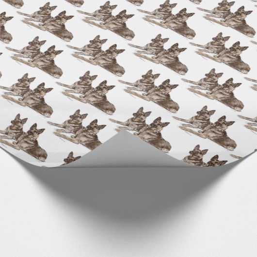 German Shepherd Dog Art Geschenkpapier (Ecke)