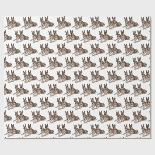 German Shepherd Dog Art Geschenkpapier (Flach)