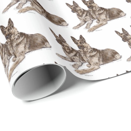 German Shepherd Dog Art Geschenkpapier (Rolleneckpunkt)