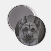 German Shepherd Dog Art - Noble Magnet (Vorderseite/Rückseite)