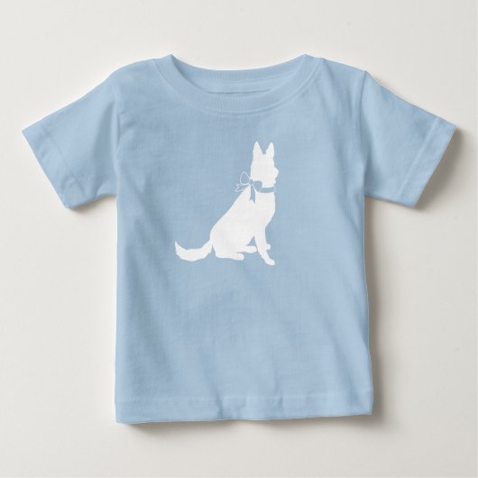 German Shepherd Dog Baby Shower Blue Boy Baby T-shirt (Vorderseite)