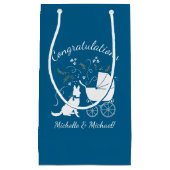 German Shepherd Dog Baby Shower Blue Boy Kleine Geschenktüte (Vorderseite)