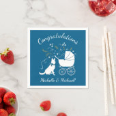 German Shepherd Dog Baby Shower Blue Boy Serviette (Beispiel)