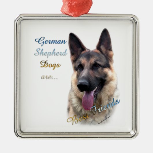German Shepherd Dog Best Friend Ornament Aus Metall (Vorne)