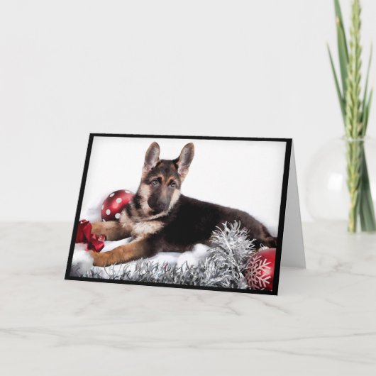 German Shepherd Dog Christmas Cards Feiertagskarte (Vorderseite)