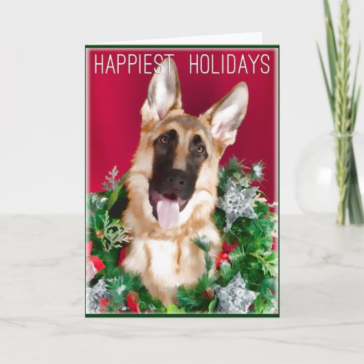 German Shepherd Dog Christmas Cards Feiertagskarte (Vorderseite)