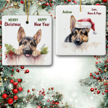 German Shepherd Dog Christmas Fence