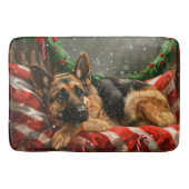 German Shepherd Dog Christmas Festive Badematte (Vorderseite)
