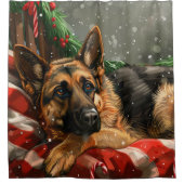 German Shepherd Dog Christmas Festive Duschvorhang (Vorderseite)
