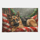 German Shepherd Dog Christmas Festive Geschirrtuch (Horizontal)