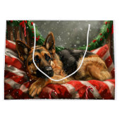German Shepherd Dog Christmas Festive Große Geschenktüte (Vorderseite)