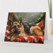 German Shepherd Dog Christmas Festive Karte (Vorderseite)