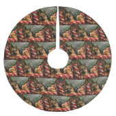 German Shepherd Dog Christmas Festive Polyester Weihnachtsbaumdecke (Vorderseite)