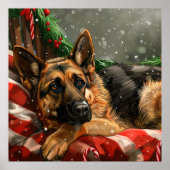 German Shepherd Dog Christmas Festive Poster (Vorne)