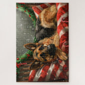 German Shepherd Dog Christmas Festive Puzzle (Vertikal)