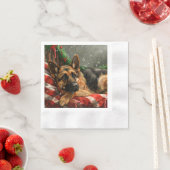 German Shepherd Dog Christmas Festive Serviette (Beispiel)