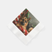 German Shepherd Dog Christmas Festive Serviette (Ecke)