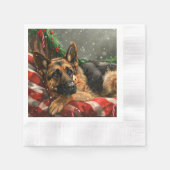 German Shepherd Dog Christmas Festive Serviette (Vorderseite)