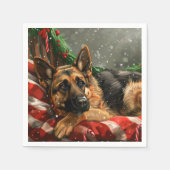 German Shepherd Dog Christmas Festive Serviette (Vorderseite)