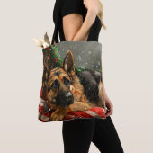 German Shepherd Dog Christmas Festive Tasche (Von Nahem)