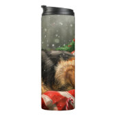 German Shepherd Dog Christmas Festive Thermosbecher (Nach rechts gedreht)