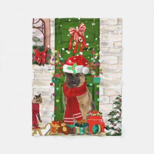 German Shepherd Dog Christmas Fleecedecke