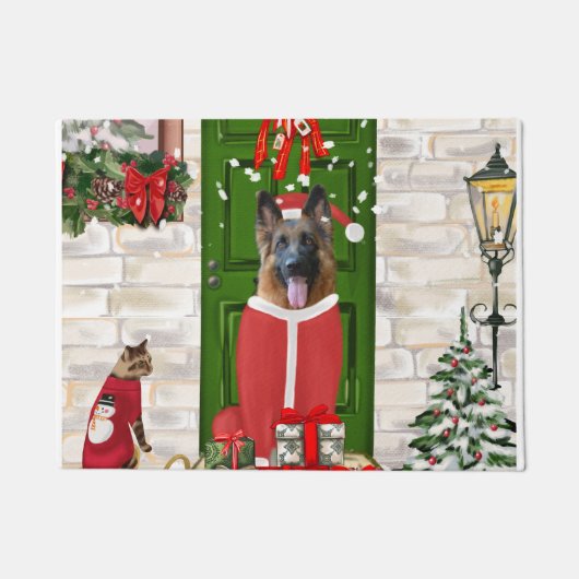 German Shepherd Dog Christmas Fußmatte (Vorderseite)
