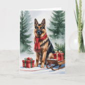 German Shepherd Dog Christmas Gruß Karte (Vorderseite)
