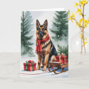 German Shepherd Dog Christmas Gruß Karte