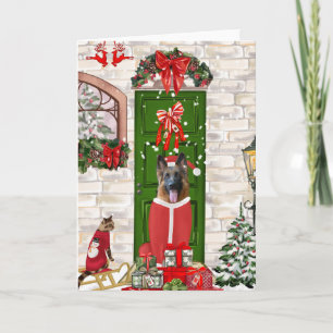German Shepherd Dog Christmas Karte