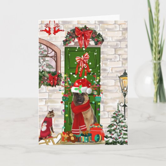 German Shepherd Dog Christmas Karte (Vorderseite)