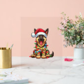 German Shepherd Dog Christmas Lights Weihnachtsman Acrylschild (Hochzeit)