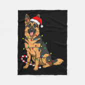 German Shepherd Dog Christmas Lights Xmas Pet Dog Fleecedecke (Vorderseite)