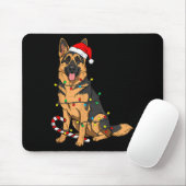 German Shepherd Dog Christmas Lights Xmas Pet Dog  Mousepad (Mit Mouse)