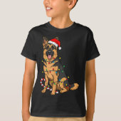 German Shepherd Dog Christmas Lights Xmas Pet Dog T-Shirt (Vorderseite)