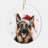 German Shepherd Dog Christmas Personalized Keramik Ornament (Links)