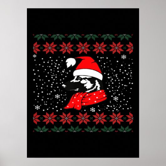 German Shepherd Dog Christmas Poster (Vorne)