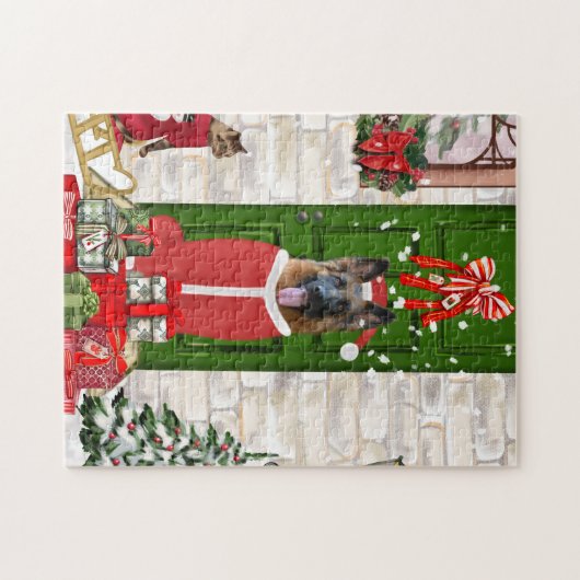 German Shepherd Dog Christmas Puzzle (Horizontal)