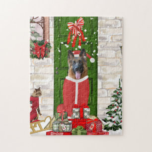 German Shepherd Dog Christmas Puzzle