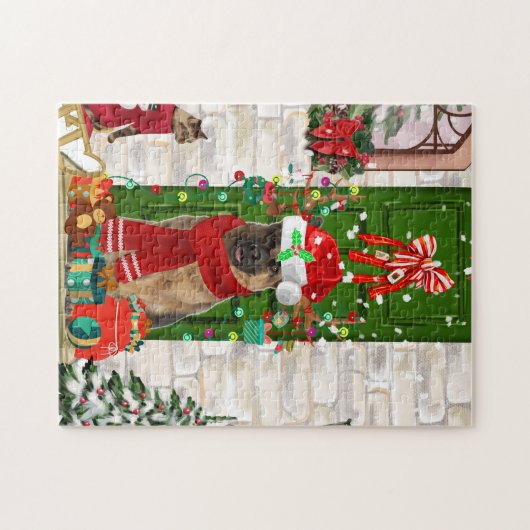 German Shepherd Dog Christmas Puzzle (Horizontal)