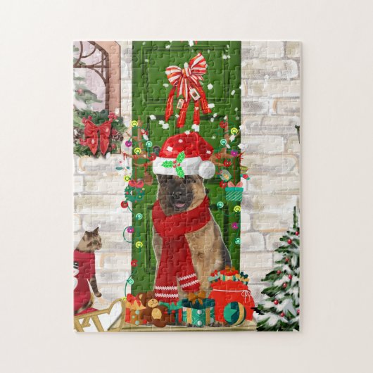 German Shepherd Dog Christmas Puzzle (Vertikal)