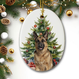 German Shepherd Dog Christmas Tree Keramik Ornament