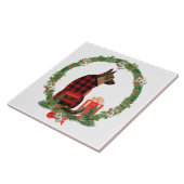 German Shepherd Dog Christmas Wreath Fliese (Seite)