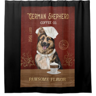German Shepherd Dog Coffee Company Canvas Duschvorhang