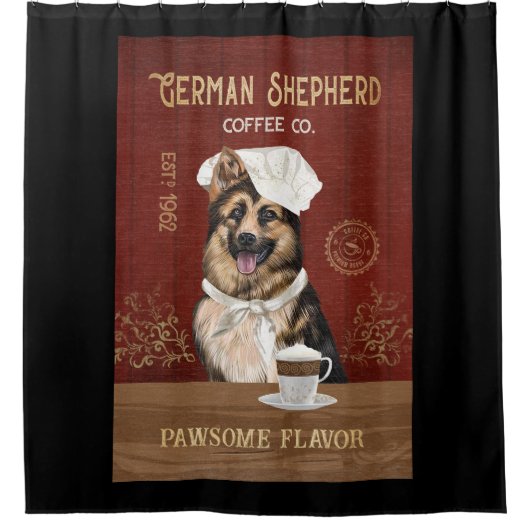 German Shepherd Dog Coffee Company Canvas Duschvorhang (Vorderseite)